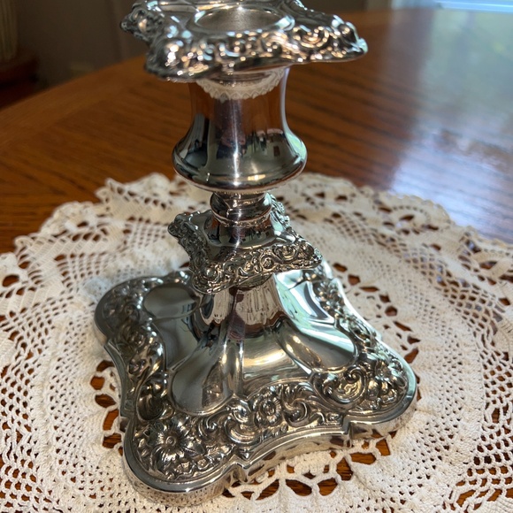 Vintage Silver Plated BP Ornate Candle Holder - Picture 5 of 12